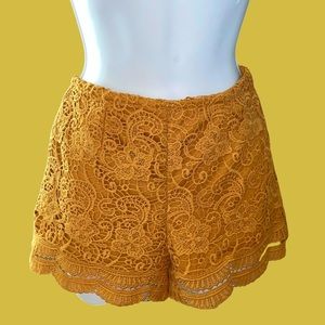 Yellow Lace Shorts